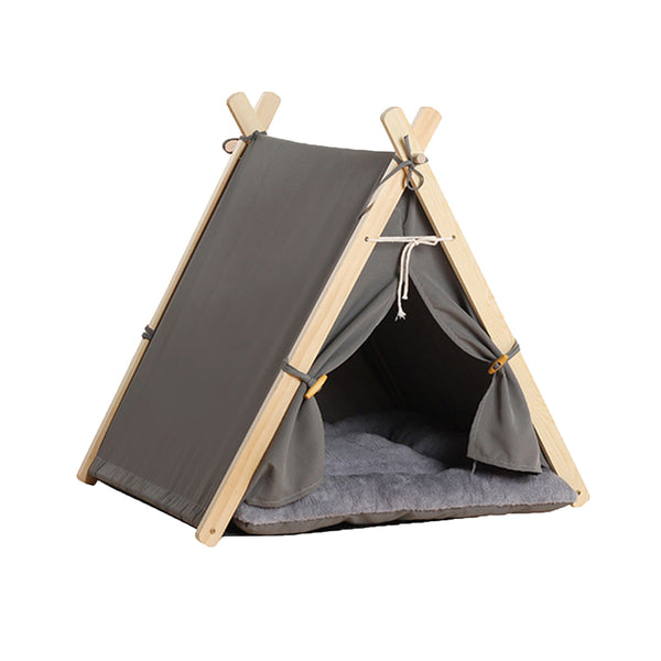 Cama tipo tipi grande para mascotas: acogedora casa de campaña para perros y gatos