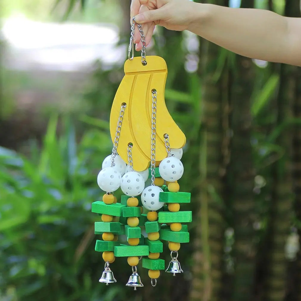 Set de juguetes de madera para masticar loros