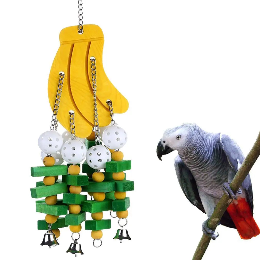 Set de juguetes de madera para masticar loros