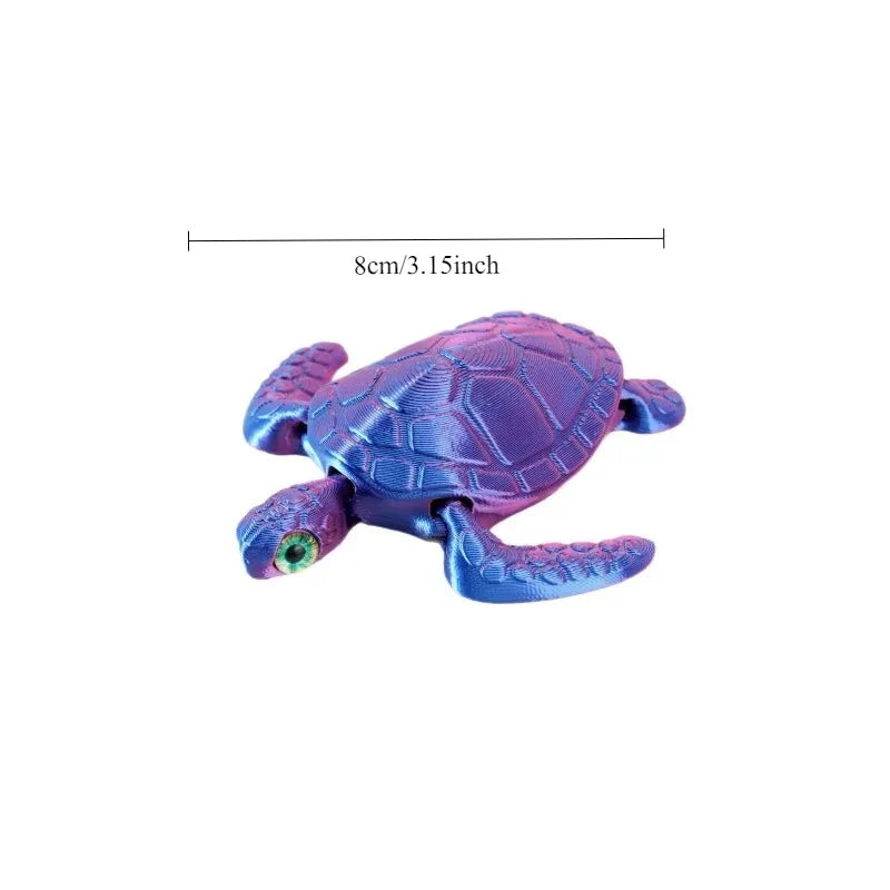 Figura de tortuga articulada: juguete impreso en 3D para niños