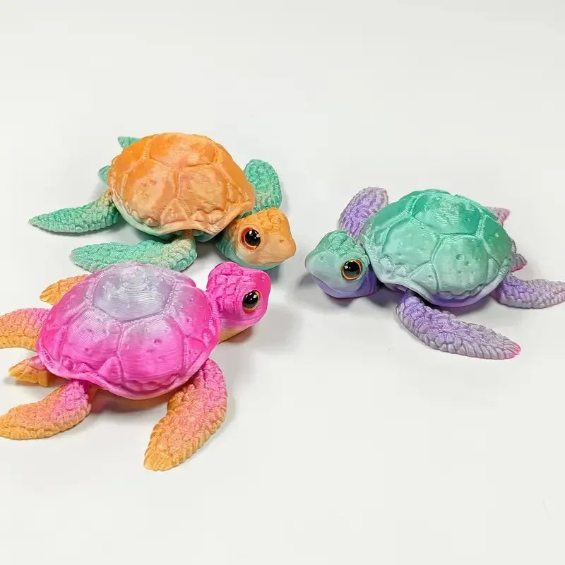 Figura de tortuga marina articulada – Juguete antiestrés impreso en 3D
