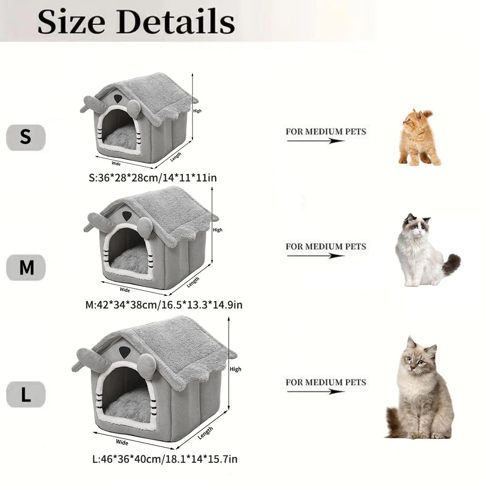 Cama de invierno para gatos con funda extraíble: lavable