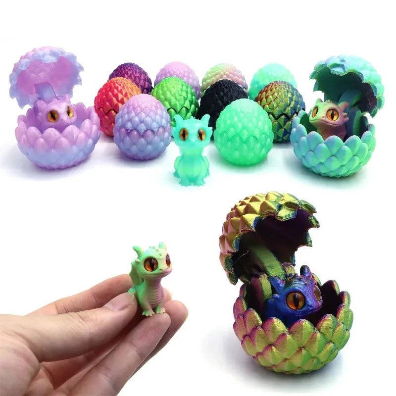 Huevo de dragón con degradado de cristal: juguete sorpresa impreso en 3D