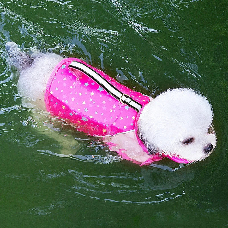 Chaleco salvavidas para perros con asa de rescate – Chaleco flotador de alta visibilidad