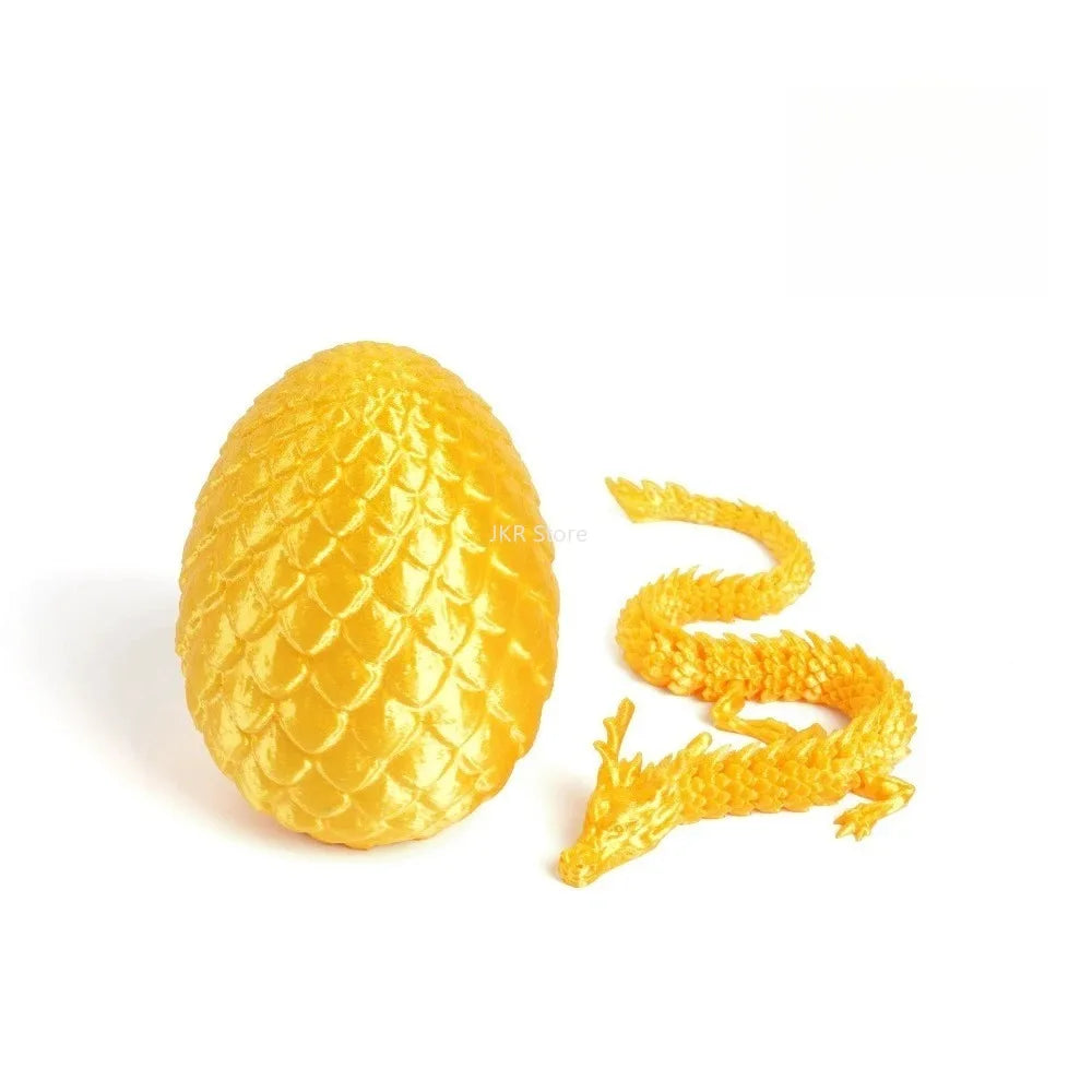 Dragon Egg with Articulated Baby Dragon – 3D Printed Toy