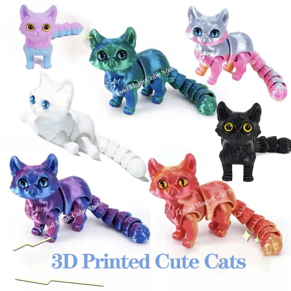 Figuras de gato articuladas – Lindos gatitos antiestrés impresos en 3D
