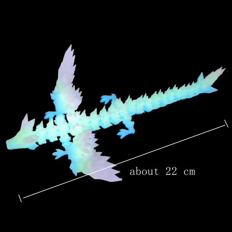 Figura de dragón de gemas de colores: juguete antiestrés articulado impreso en 3D
