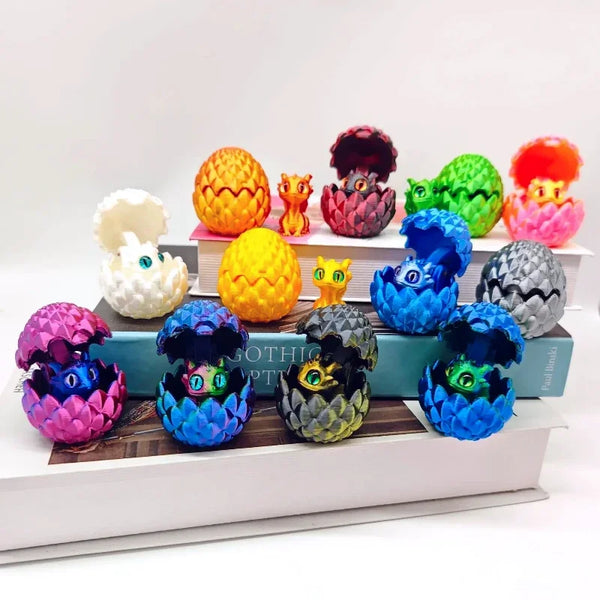 Huevo de dragón con degradado de cristal: juguete sorpresa impreso en 3D