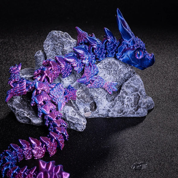 Dragón de cristal radiante – Figura articulada impresa en 3D