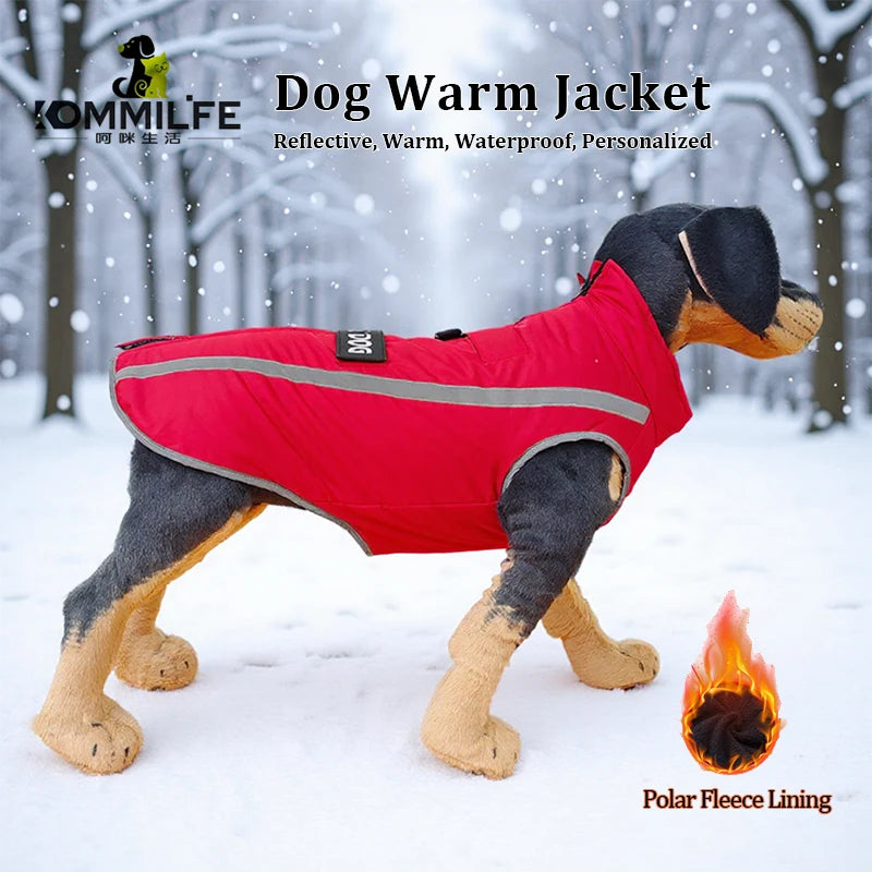 Abrigo de invierno para perro, impermeable y con forro polar