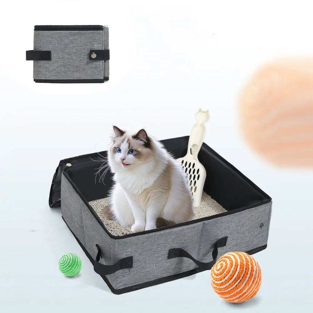Arenero portátil plegable para gatos – Tamaño de viaje