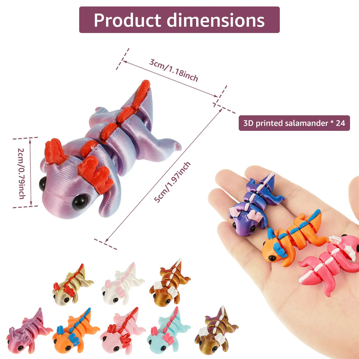 Figuras de ajolote articuladas: mini set impreso en 3D