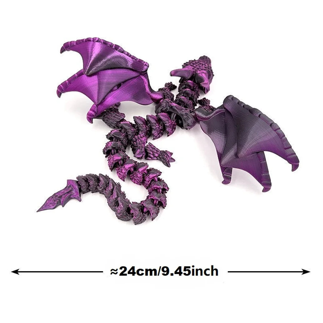 Figura de dragón alado: juguete inquieto articulado impreso en 3D