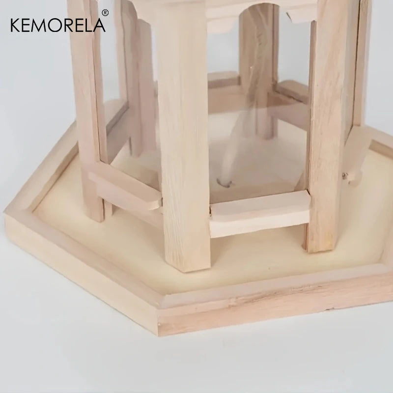 Casita comedero para pájaros de madera