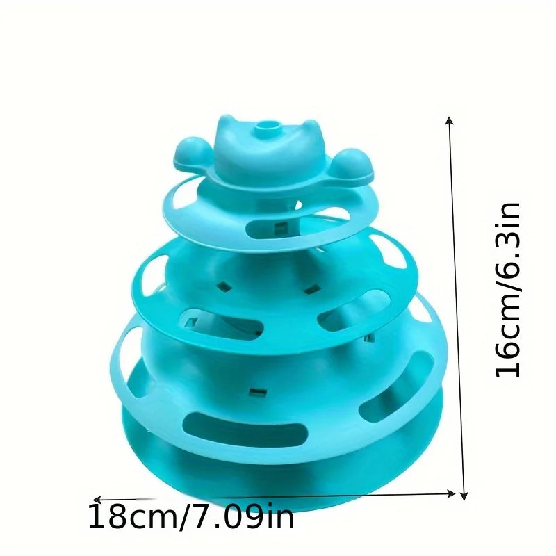 Torre de juegos para gatos de 3 niveles con juguete de plumas
