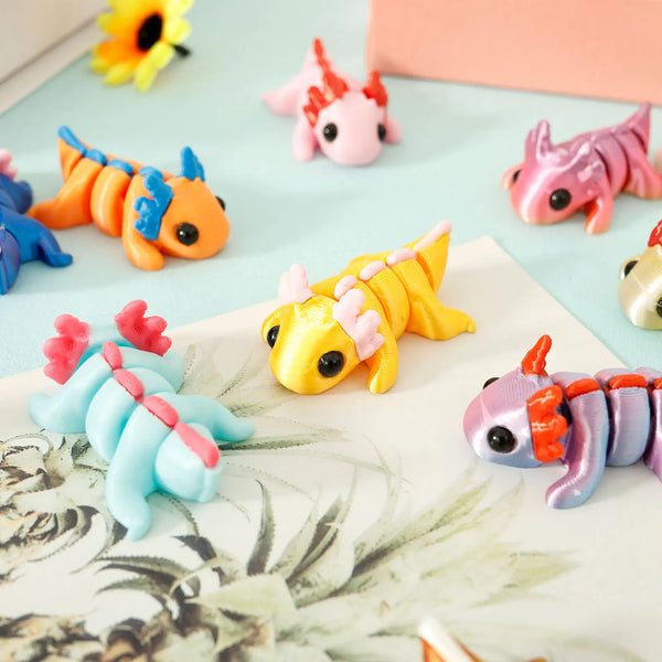Figuras de ajolote articuladas: mini set impreso en 3D