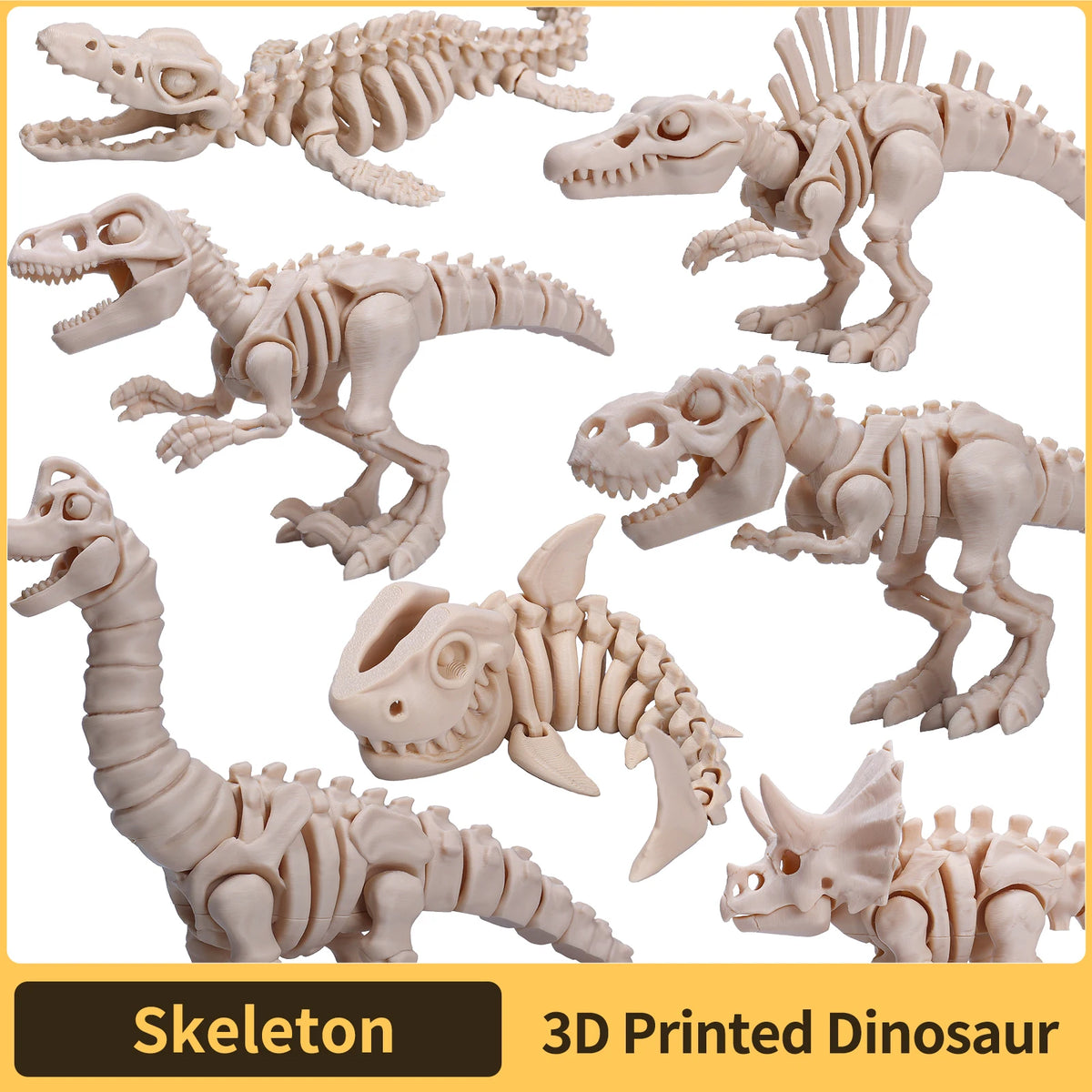 Dinosaur Skeleton Figure – T-Rex & Prehistoric 3D Printed Models