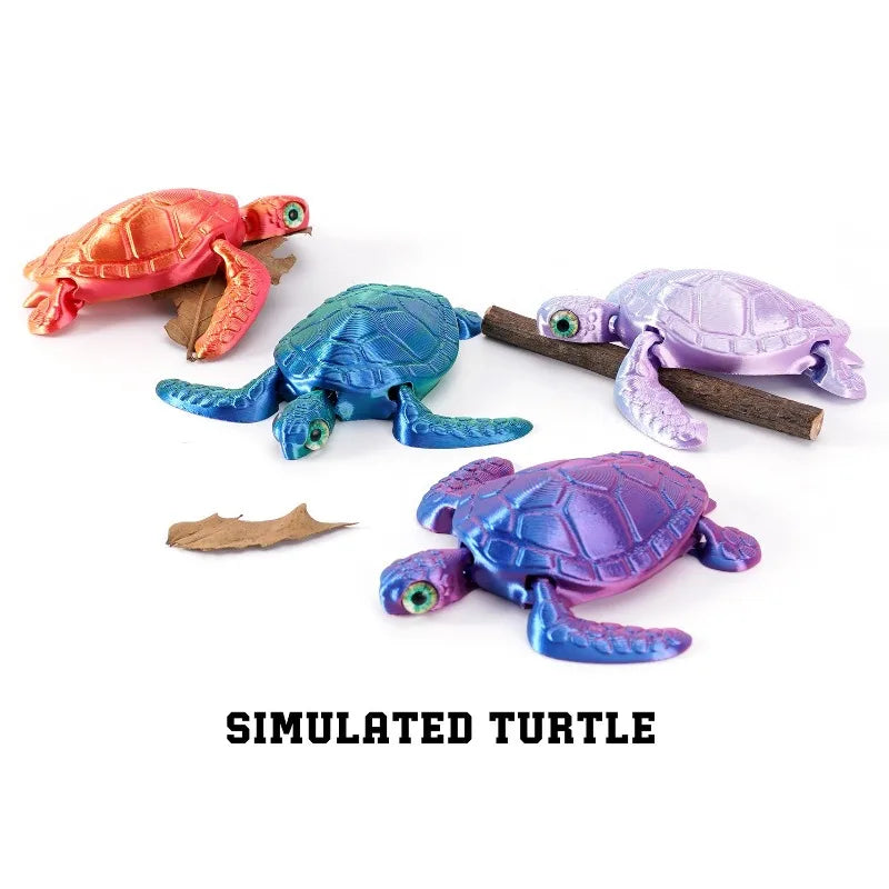Figura de tortuga articulada: juguete impreso en 3D para niños