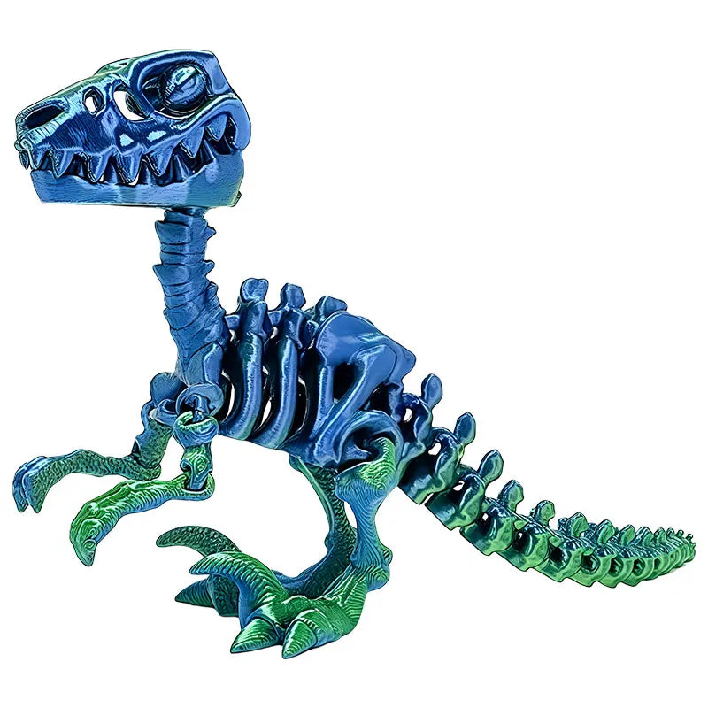 Velociraptor Skeleton – Mini 3D Printed Dinosaur Figure
