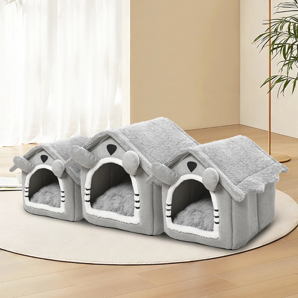 Cama de invierno para gatos con funda extraíble: lavable
