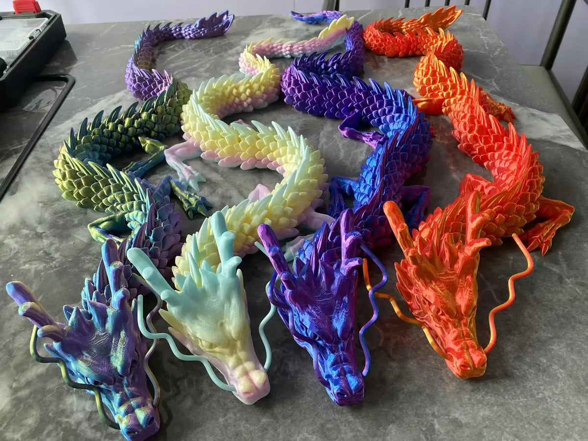 Dragón gigante flexible y articulable – Figura de exhibición articulada de 24 pulgadas