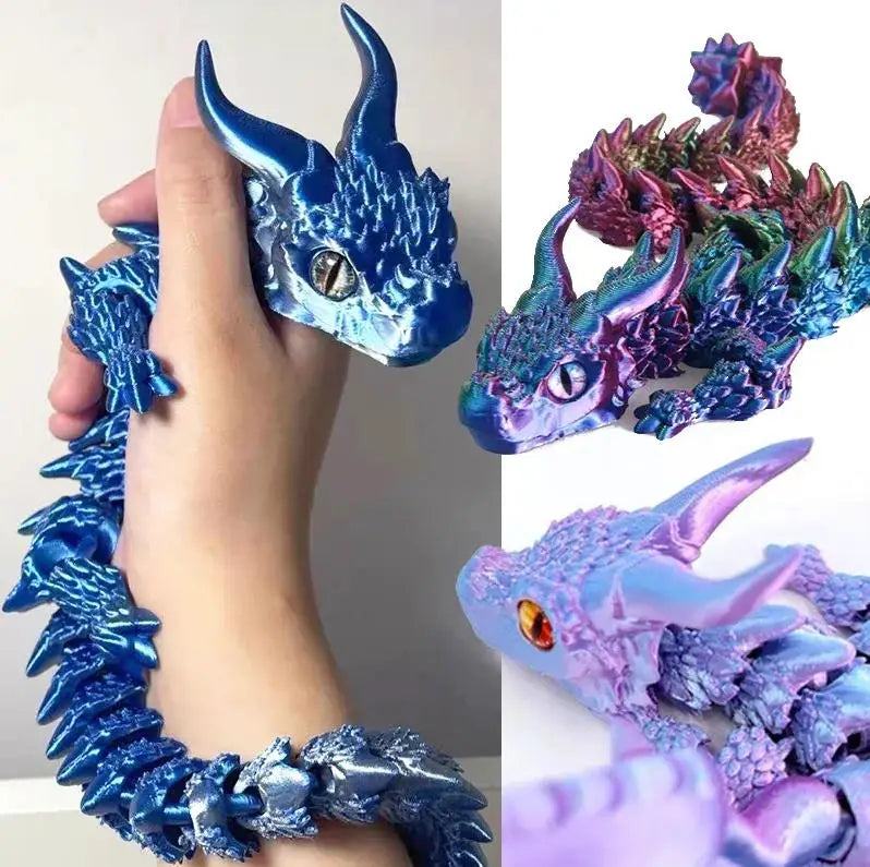 Dragón Mágico – Figura articulada grande impresa en 3D