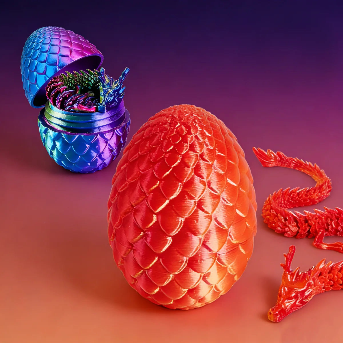 Set de juguetes de huevos de dragón: 6 huevos con 6 dragones articulados