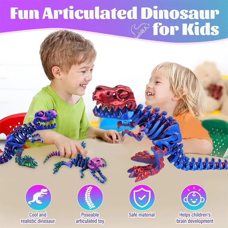 Figura de dragón dino – Modelo impreso en 3D con movimiento libre