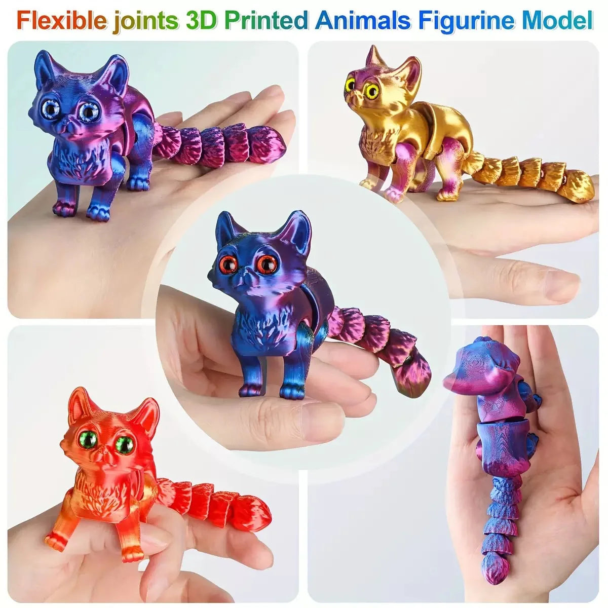Figuras de gato articuladas – Lindos gatitos antiestrés impresos en 3D