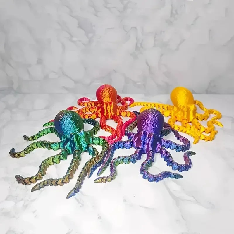 Pulpo articulado: juguete antiestrés flexible impreso en 3D