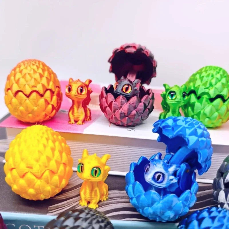 Huevo de dragón con degradado de cristal: juguete sorpresa impreso en 3D