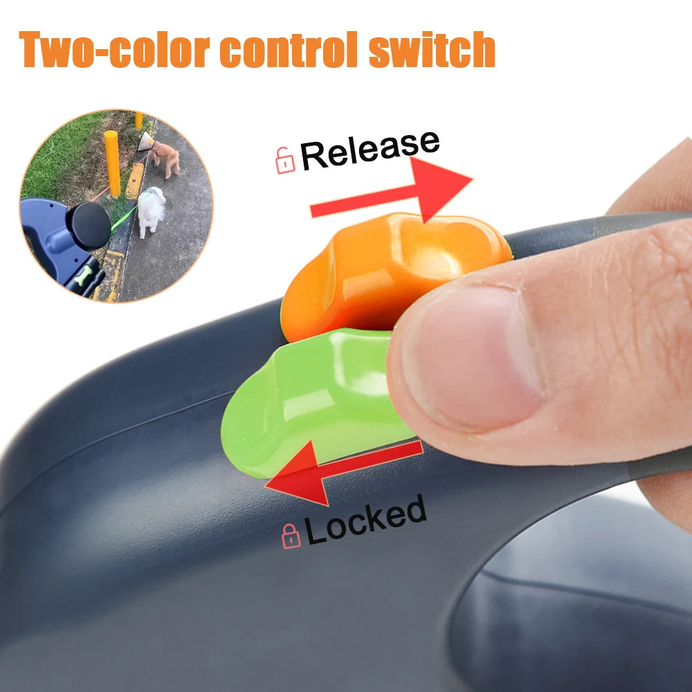 Correa retráctil doble para dos perros pequeños – 3m reflectante