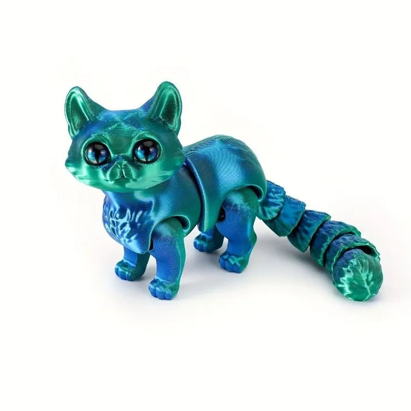 Articulated Cat Figure – 3D Printed Poseable Kitten