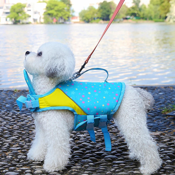 Chaleco salvavidas para perros con asa de rescate – Chaleco flotador de alta visibilidad