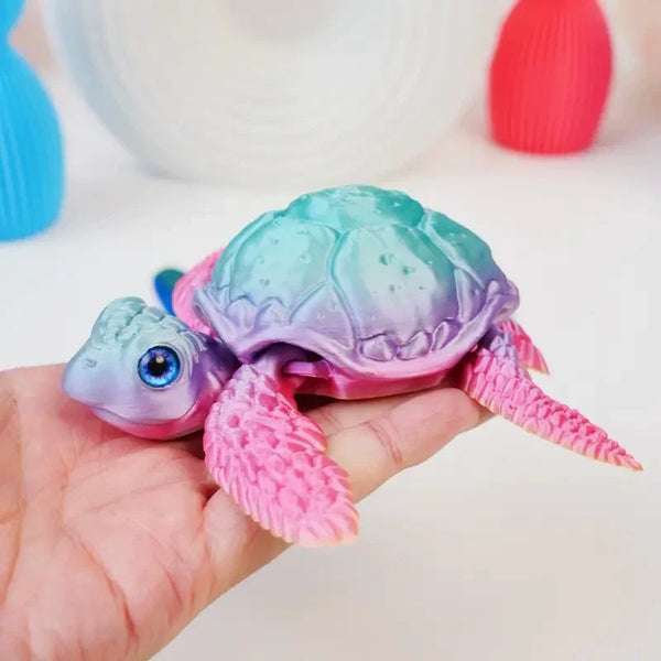 Figura de tortuga articulada: juguete impreso en 3D para niños