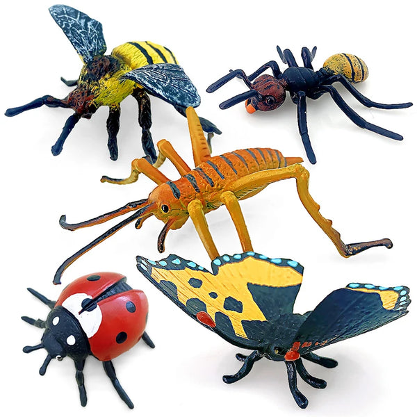 Set de figuras de insectos salvajes: 12 modelos de bichos realistas