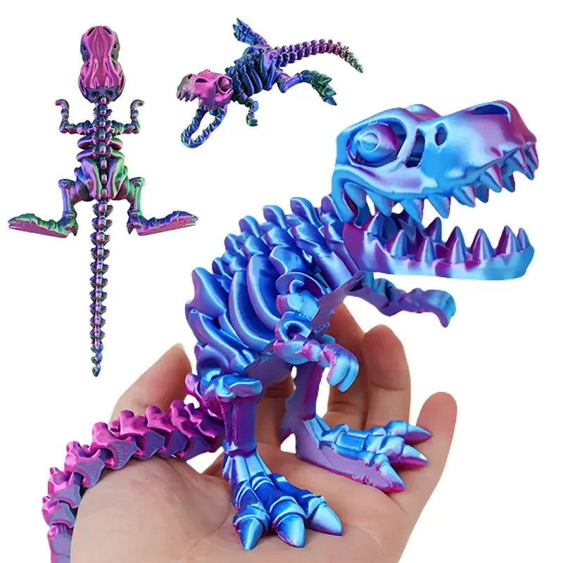 Figura de dragón dino – Modelo impreso en 3D con movimiento libre