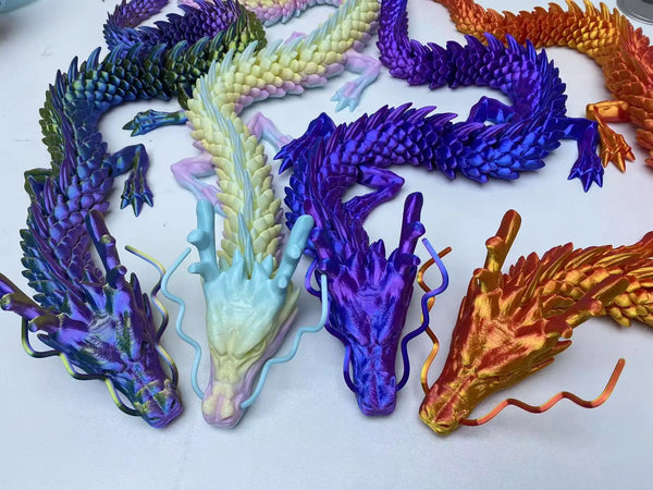 Dragón gigante flexible y articulable – Figura de exhibición articulada de 24 pulgadas