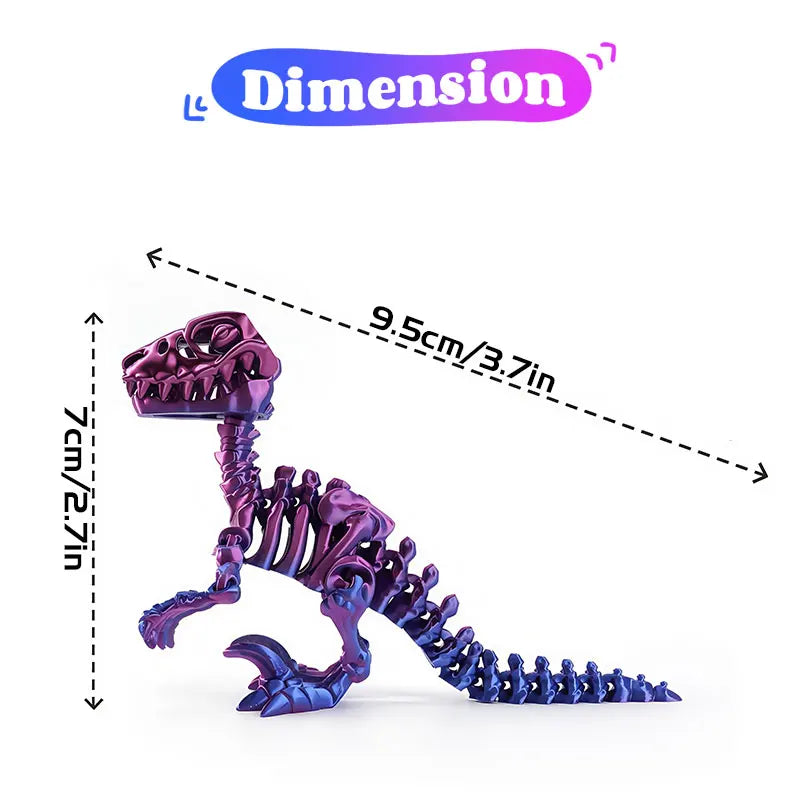Esqueleto de Velociraptor: Mini figura de dinosaurio impresa en 3D