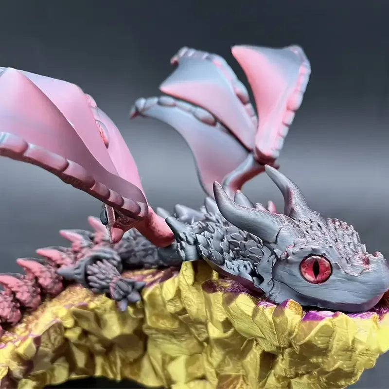 Figura de dragón alado: juguete inquieto articulado impreso en 3D