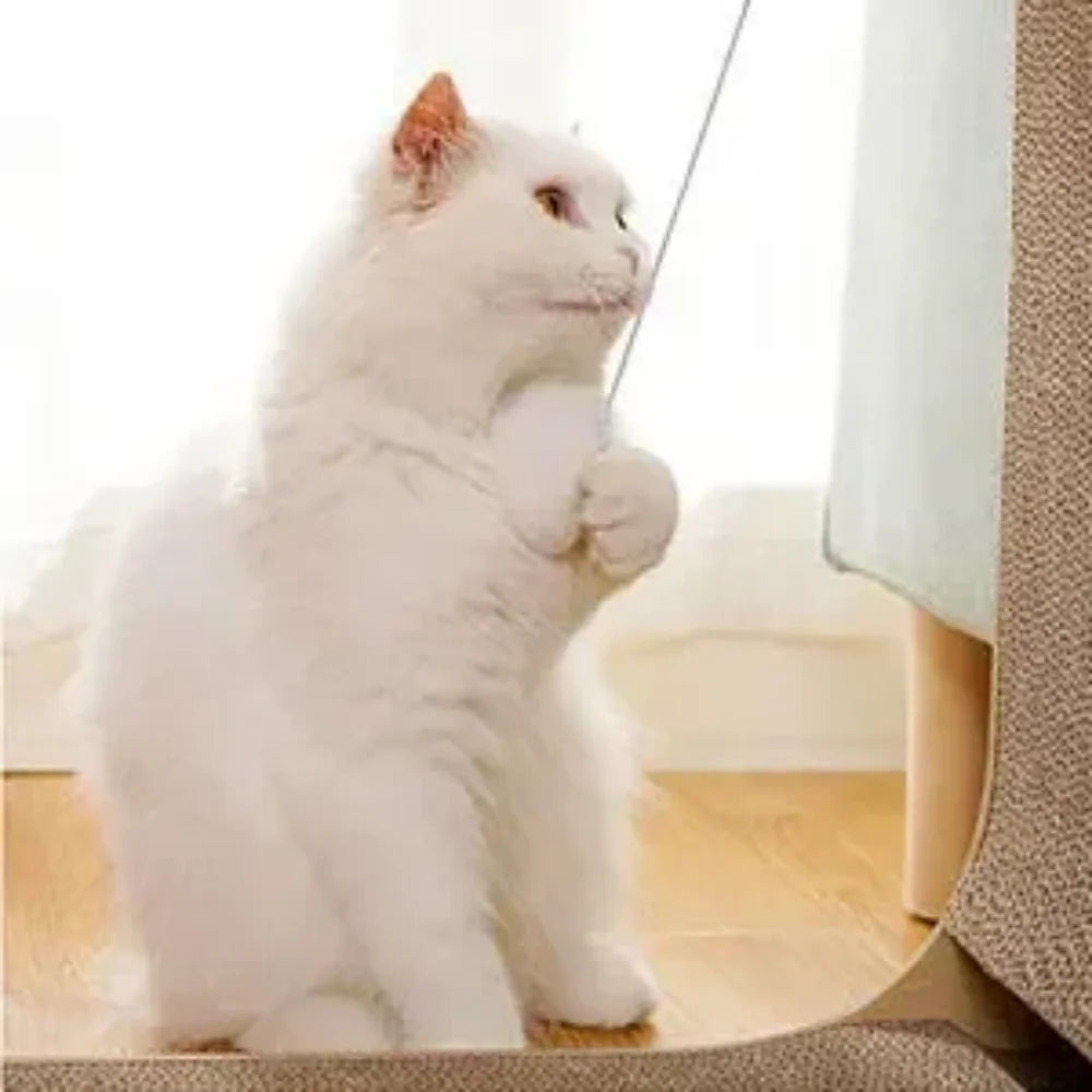 Sofá rascador para gatos en forma de L de cartón