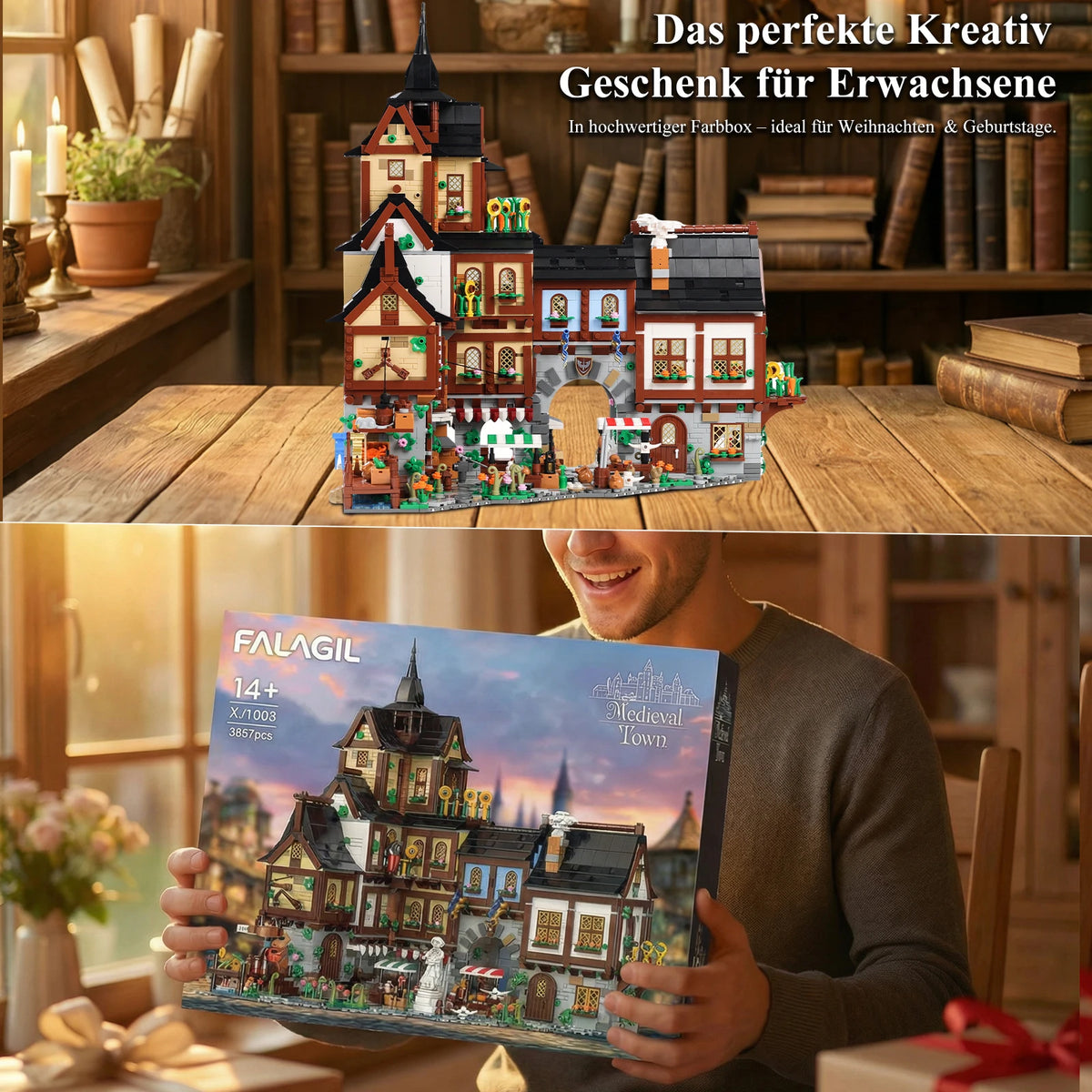 Medieval town modular building block set