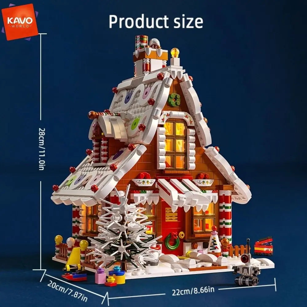 Gingerbread cottage building block set