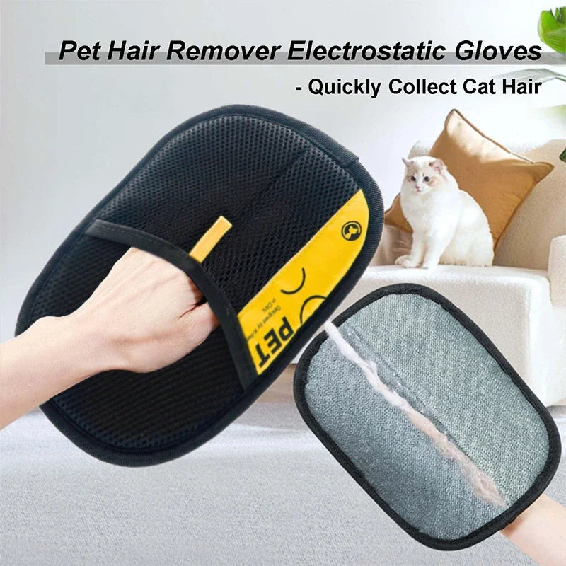 Pet Hair Remover Gloves – Grooming & De-Shedding