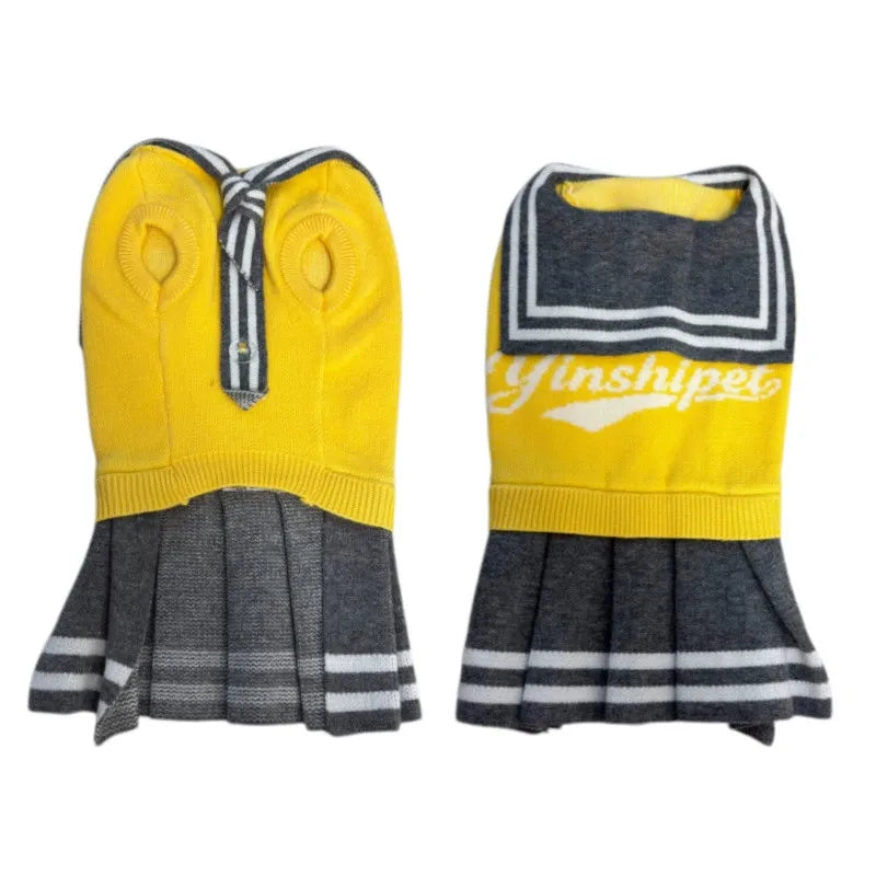 Vestido suéter de punto para mascota estilo marinero – Atuendo cálido para otoño e invierno
