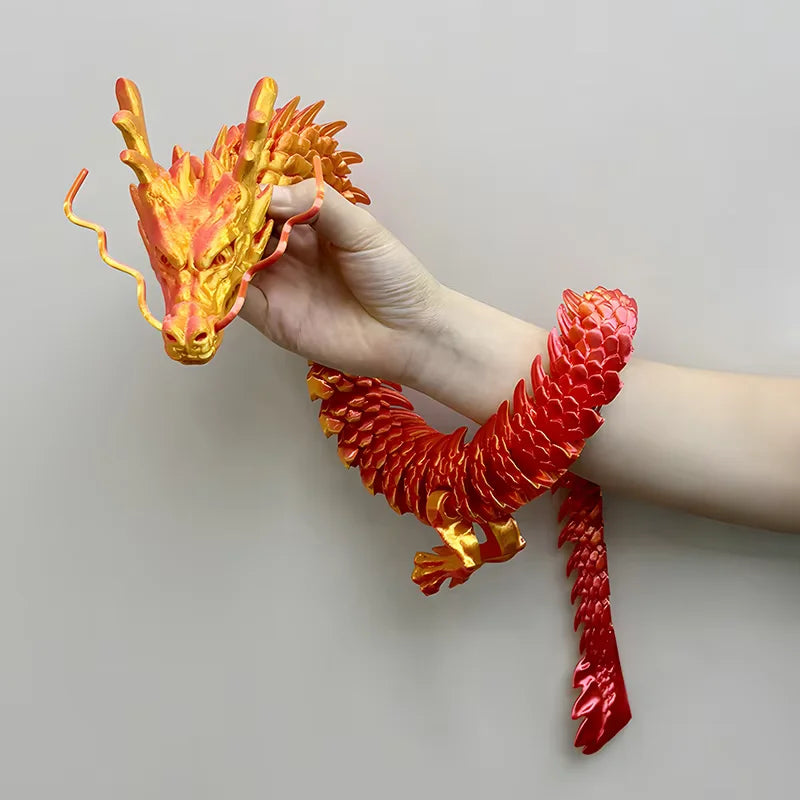 Dragón de gema de cristal: figura de exhibición articulada impresa en 3D de gran tamaño