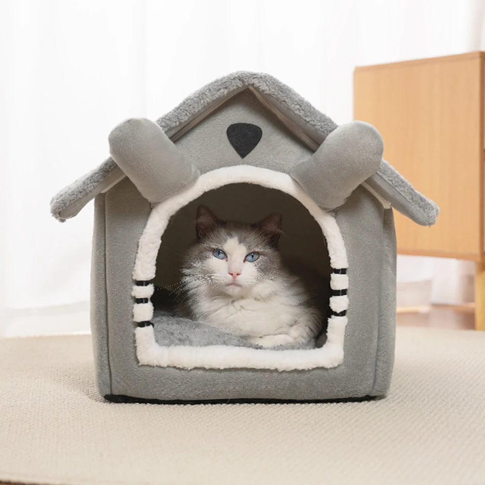 Cama de invierno para gatos con funda extraíble: lavable