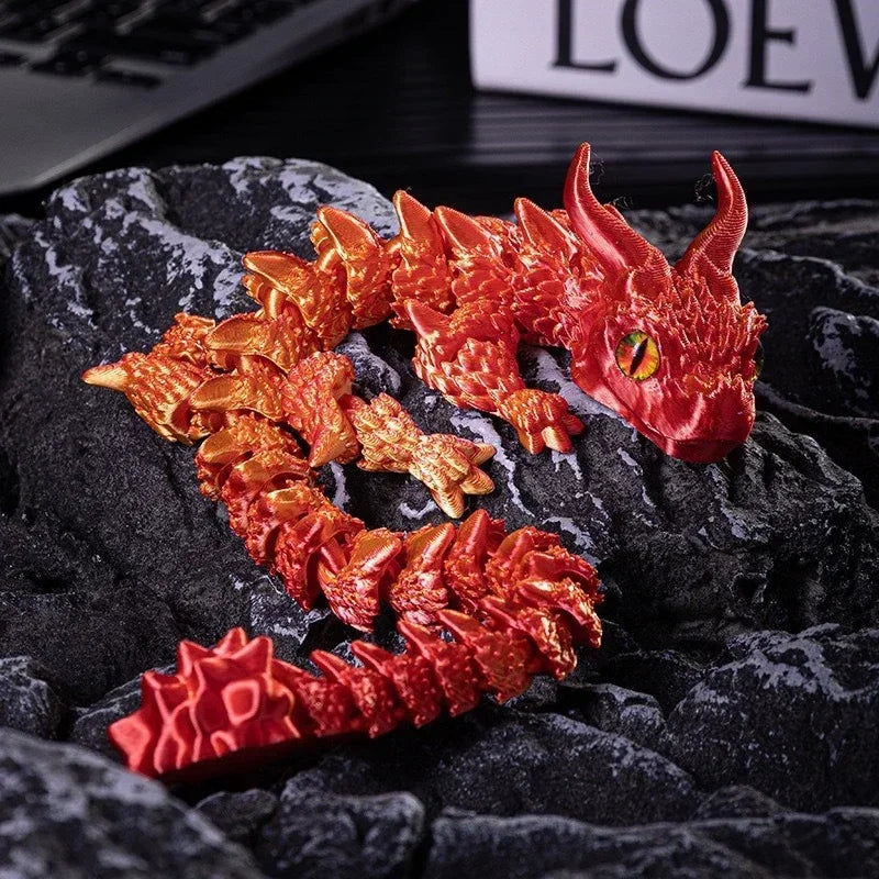 Dragón de cristal radiante – Figura articulada impresa en 3D