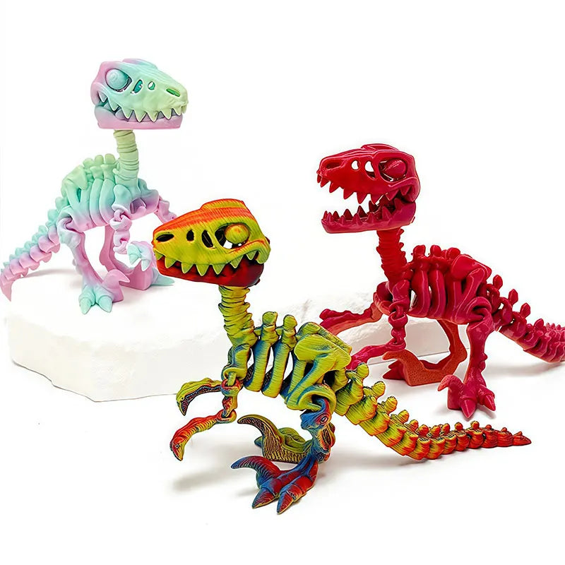 Esqueleto de Velociraptor: Mini figura de dinosaurio impresa en 3D