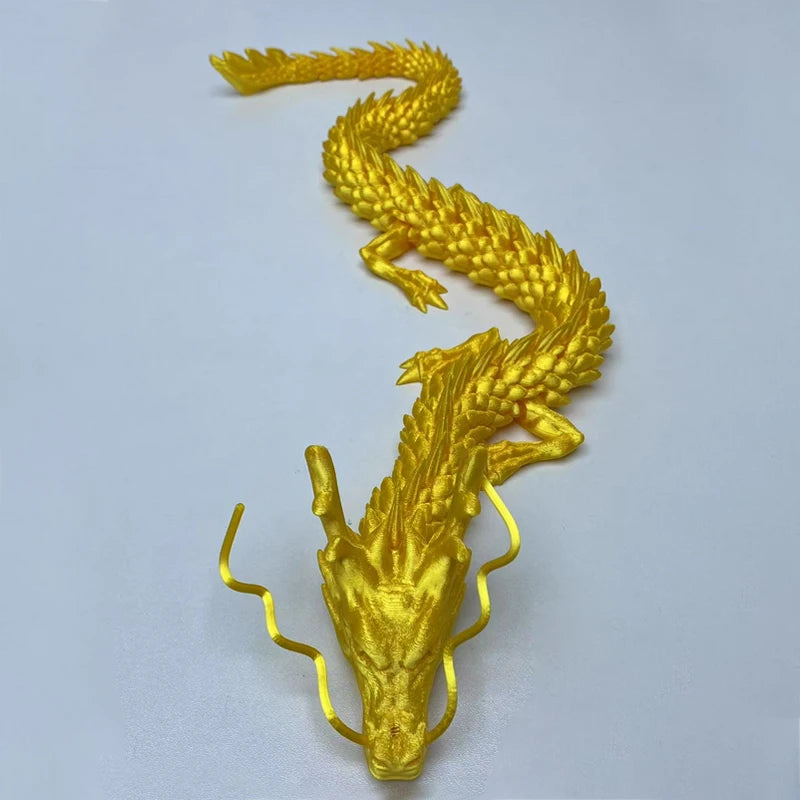 Dragón gigante flexible y articulable – Figura de exhibición articulada de 24 pulgadas